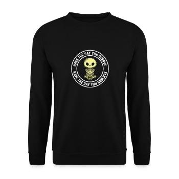 Avoir le jour où vous méritez le squelette de l’amour de soi - Sweat-shirt Unisexe - noir - Devant - Alina (178cm) & Michal (187cm)