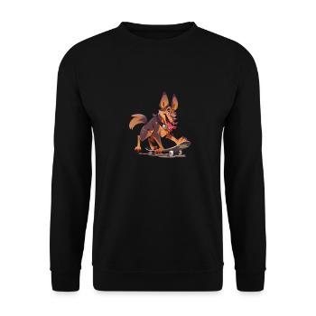 Schäferhund Skateboard Hunde Hund Hundebesitzer - Unisex Pullover - Schwarz - Vorne - Alina (178cm) & Michal (187cm)