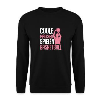 Coole Mädchen Basketball Sport - Unisex Pullover - Schwarz - Vorne - Alina (178cm) & Michal (187cm)