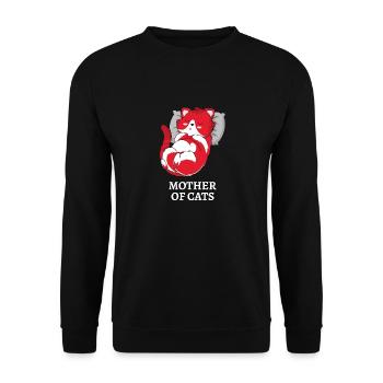 Mutter von Katzen - Schlafende Katz - Unisex Pullover - Schwarz - Vorne - Alina (178cm) & Michal (187cm)