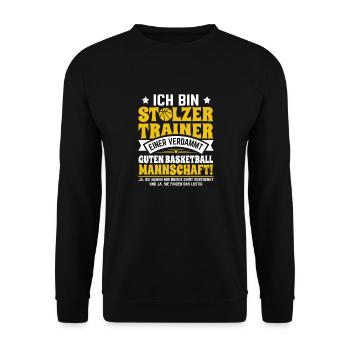 Basketball Mannschaft Trainer - Unisex Pullover - Schwarz - Vorne - Alina (178cm) & Michal (187cm)