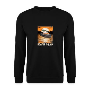 Motorboating Crew Pontoon Boatin Squad Lake Life - Unisex Pullover - Schwarz - Vorne - Alina (178cm) & Michal (187cm)