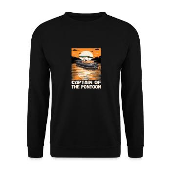 Captain Of The Pontoon Motorboat Owner Lake Life - Unisex Sweatshirt - black - Front - Alina (178cm) & Michal (187cm)