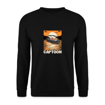 Captoon Captain Papa Pontoon King Father's Day - Unisex Sweatshirt - black - Front - Alina (178cm) & Michal (187cm)