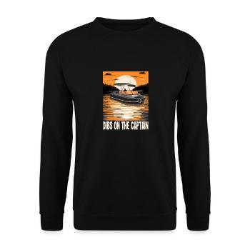 Dibs On The Captain Pontoon Queen Motorboating - Unisex Sweatshirt - black - Front - Alina (178cm) & Michal (187cm)