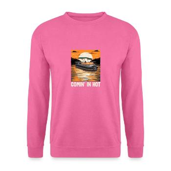 Drôle de citation de bateau à moteur Comin dans Hot Pontooning - Sweat-shirt Unisexe - rose - Devant