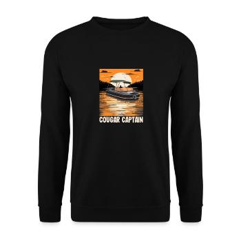Cougar Capitaine Drôle de propriétaire de bateau Lake Life Pontoon - Sweat-shirt Unisexe - noir - Devant - Alina (178cm) & Michal (187cm)