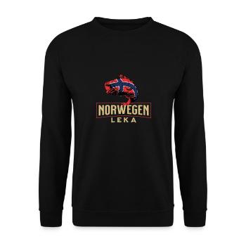 Angelurlaub Angeltour in Norwegen Leka - Unisex Pullover - Schwarz - Vorne - Alina (178cm) & Michal (187cm)