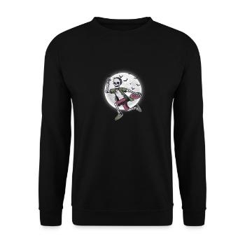 American Football Player Coach Fan Skeleton - Unisex Sweatshirt - black - Front - Alina (178cm) & Michal (187cm)