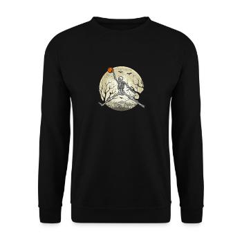 Funny Halloween Lover Skeleton Basketball - Unisex Sweatshirt - black - Front - Alina (178cm) & Michal (187cm)