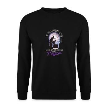 Je suis la grand-mère sorcière C’est comme une grand-mère normale - Sweat-shirt Unisexe - noir - Devant - Alina (178cm) & Michal (187cm)