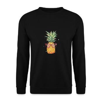 Pineapple Sunglasses Beach Hawaiian Holidays - Sweat-shirt Unisexe - noir - Devant - Alina (178cm) & Michal (187cm)