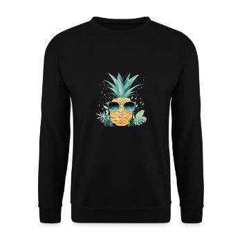 Pineapple Sunglasses Beach Hawaiian Holidays - Sweat-shirt Unisexe - noir - Devant - Alina (178cm) & Michal (187cm)