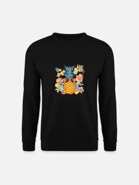 Pineapple Sunglasses Beach Hawaiian Holidays - Unisex Sweatshirt - black