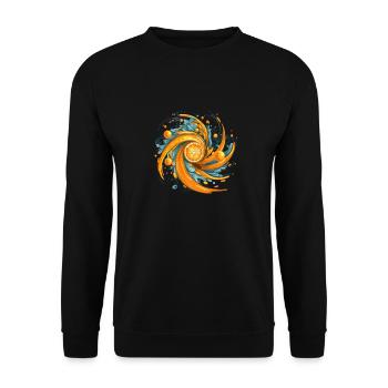 Orange Fruit Milkyway Solar Tangerine Cute - Unisex Sweatshirt - black - Front - Alina (178cm) & Michal (187cm)