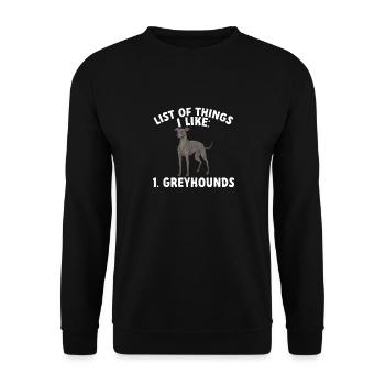 Italienischer Windspiel Windhund Hunde - Unisex Pullover - Schwarz - Vorne - Alina (178cm) & Michal (187cm)