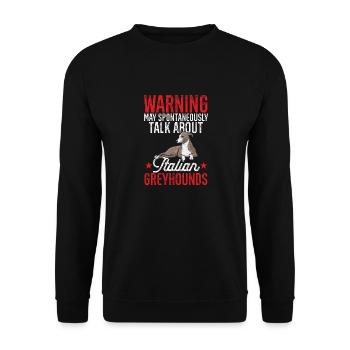 Italienischer Windspiel Windhund Hunde - Unisex Pullover - Schwarz - Vorne - Alina (178cm) & Michal (187cm)