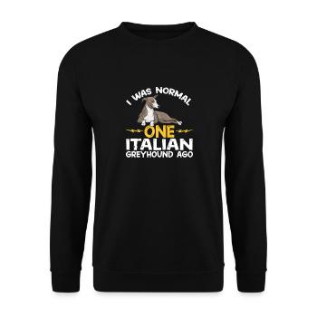 Italienischer Windspiel Windhund Hunde - Unisex Pullover - Schwarz - Vorne - Alina (178cm) & Michal (187cm)