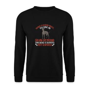 Italienischer Windspiel Windhund Hunde - Unisex Pullover - Schwarz - Vorne - Alina (178cm) & Michal (187cm)