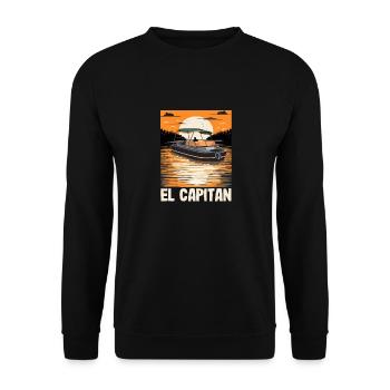 El Capitan Pontooning Propriétaire de bateau à moteur Lake Life - Sweat-shirt Unisexe - noir - Devant - Alina (178cm) & Michal (187cm)