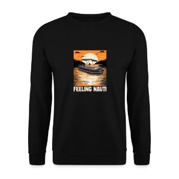 Feeling Nauti Motorboating Meme Pontoon Captain - Sweat-shirt Unisexe - noir - Devant - Alina (178cm) & Michal (187cm)
