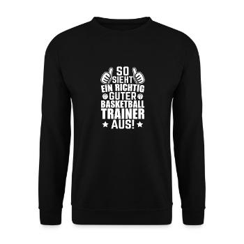 Basketballer Trainer Geschenkidee - Unisex Pullover - Schwarz - Vorne - Alina (178cm) & Michal (187cm)