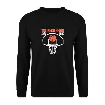 Trainerlegende Basketball Mannschaft - Unisex Pullover - Schwarz - Vorne - Alina (178cm) & Michal (187cm)