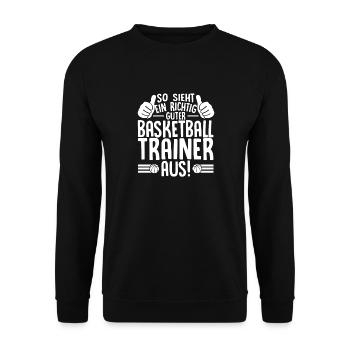 Basketballmannschaft Trainer Geschenkidee - Unisex Pullover - Schwarz - Vorne - Alina (178cm) & Michal (187cm)