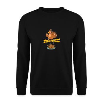 La ligne de police de la dinde de Thanksgiving ne traverse pas - Sweat-shirt Unisexe - noir - Devant - Alina (178cm) & Michal (187cm)