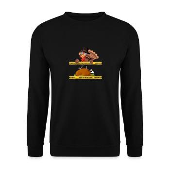 Thanksgiving Türkei Polizei Linie nicht überqueren - Unisex Pullover - Schwarz - Vorne - Alina (178cm) & Michal (187cm)