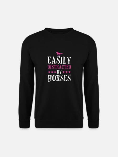 Easily Distracted by Horses - Unisex Sweatshirt - black
