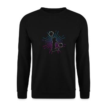 Cheerleader Cheerleading Design Sport Pompons Chee - Unisex Pullover - Schwarz - Vorne - Alina (178cm) & Michal (187cm)