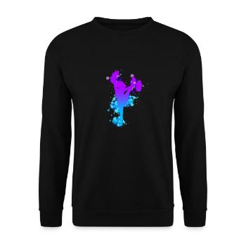 Cheerleader Cheerleading Design Akrobatik Pompons - Unisex Pullover - Schwarz - Vorne - Alina (178cm) & Michal (187cm)