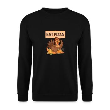Turquie Automne Nourriture Pizza Végétalien Drôle - Sweat-shirt Unisexe - noir - Devant - Alina (178cm) & Michal (187cm)