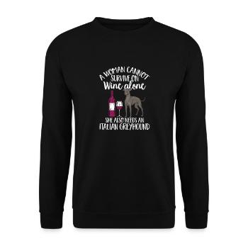 Lévrier italien Greyhound Chiens - Sweat-shirt Unisexe - noir - Devant - Alina (178cm) & Michal (187cm)