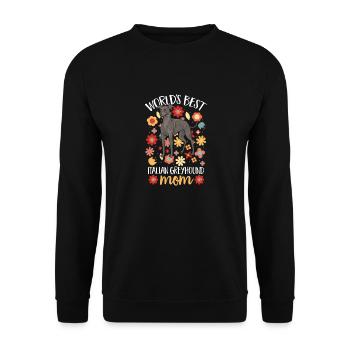 Italienischer Windspiel Windhund Hunde - Unisex Pullover - Schwarz - Vorne - Alina (178cm) & Michal (187cm)