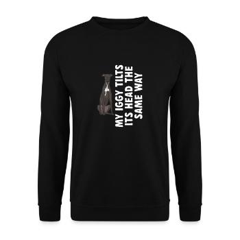 Italienischer Windspiel Windhund Hunde - Unisex Pullover - Schwarz - Vorne - Alina (178cm) & Michal (187cm)
