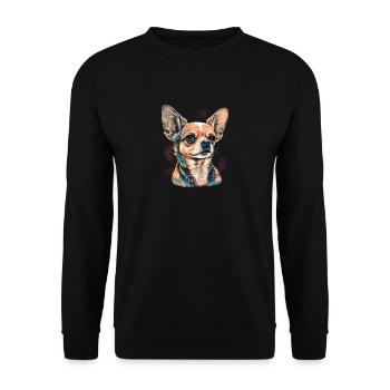 Chihuahua | Welpe Mama Lustiger Hund Niedlich - Unisex Pullover - Schwarz - Vorne - Alina (178cm) & Michal (187cm)
