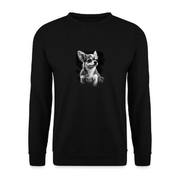 Chihuahua | Welpe Mama Lustiger Hund Niedlich - Unisex Pullover - Schwarz - Vorne - Alina (178cm) & Michal (187cm)