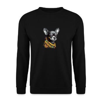 Chihuahua | Welpe Mama Lustiger Hund Niedlich - Unisex Pullover - Schwarz - Vorne - Alina (178cm) & Michal (187cm)