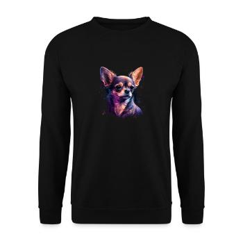 Chihuahua | Welpe Mama Lustiger Hund Niedlich - Unisex Pullover - Schwarz - Vorne - Alina (178cm) & Michal (187cm)