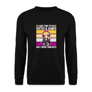 Gaming Console PC Gamer Girl Gamer Girl - Unisex Sweatshirt - black - Front - Alina (178cm) & Michal (187cm)