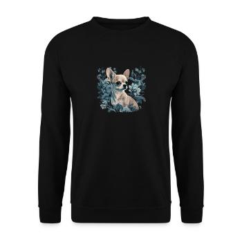 Chihuahua | Welpe Mama Lustiger Hund Niedlich - Unisex Pullover - Schwarz - Vorne - Alina (178cm) & Michal (187cm)