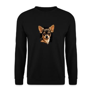 Chihuahua | Welpe Mama Lustiger Hund Niedlich - Unisex Pullover - Schwarz - Vorne - Alina (178cm) & Michal (187cm)