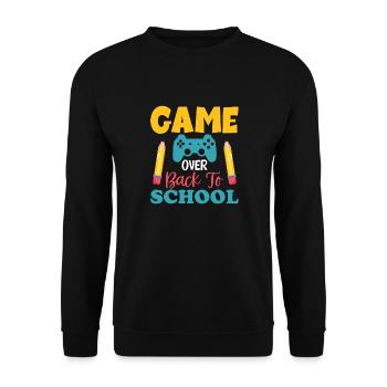 Game over rentrée scolaire, début des vacances scolaires d’été - Sweat-shirt Unisexe - noir - Devant - Alina (178cm) & Michal (187cm)