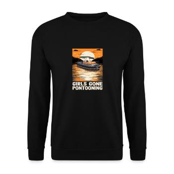Girls Gone Pontooning Girls Trip Drinking Party - Unisex Pullover - Schwarz - Vorne - Alina (178cm) & Michal (187cm)