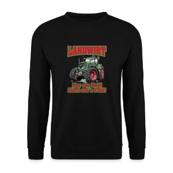 Landwirt Nur ein Held fährt auf´s Feld Bauer - Unisex Pullover - Schwarz - Vorne - Alina (178cm) & Michal (187cm)