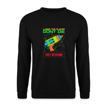 Laser Tag player Don't Die They Respawn - Unisex Sweatshirt - black - Front - Alina (178cm) & Michal (187cm)