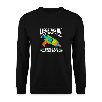 Laser Player Dad Comme un papa ordinaire mais beaucoup - Sweat-shirt Unisexe - noir - Devant - Alina (178cm) & Michal (187cm)