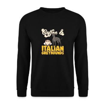 Italian Greyhound Greyhound Dogs - Unisex Sweatshirt - black - Front - Alina (178cm) & Michal (187cm)